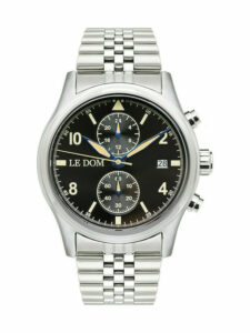 ανδρικό ρολόι chronografos mpatarias me metalliko mprasele se asimi chroma ld 1348 5