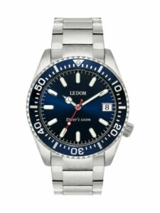 ανδρικό ρολόι e dom roloi diver s me metalliko mprasele ld 1490 6