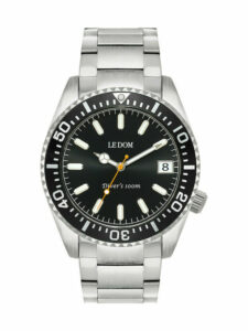 ανδρικό ρολόι le dom roloi diver s me metalliko mprasele ld 1490 7