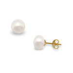 Μαργαριταρένια σκουλαρίκια fresh water pearl λευκά 8,5x9mm