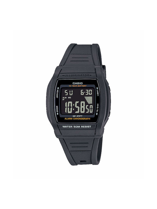 casio roloi aytomato me kaoutsouk louraki se mayro chroma w 201 1bveg