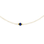 PEARL NECKLACE WITH SAPPHIRE KOLM19 - Image 2