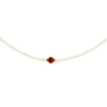 PEARL NECKLACE WITH RUBY KOLM20 - Image 2