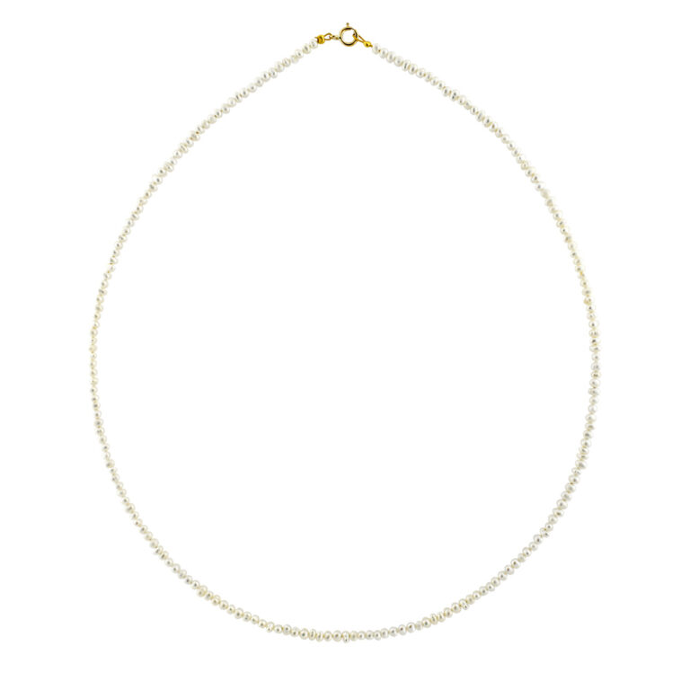 Necklace white pearls gold K14