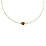 PEARL BRACELET WITH RUBY BRXM02 - Image 2