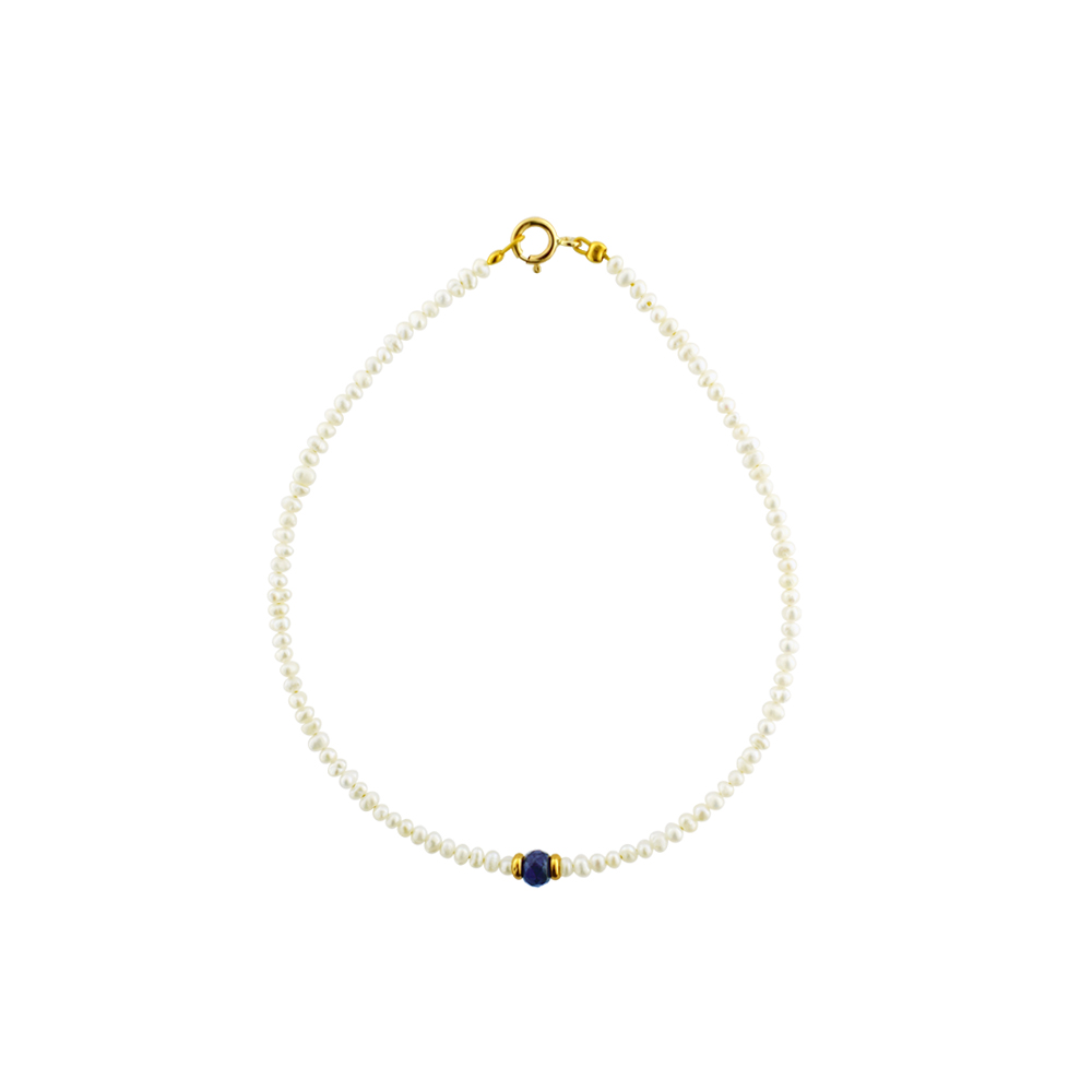 Pearl_bracelet_sapphire_gold_K14_1 PEARL NECKLACE WITH SAPPHIRE BRAM01 - Image 1