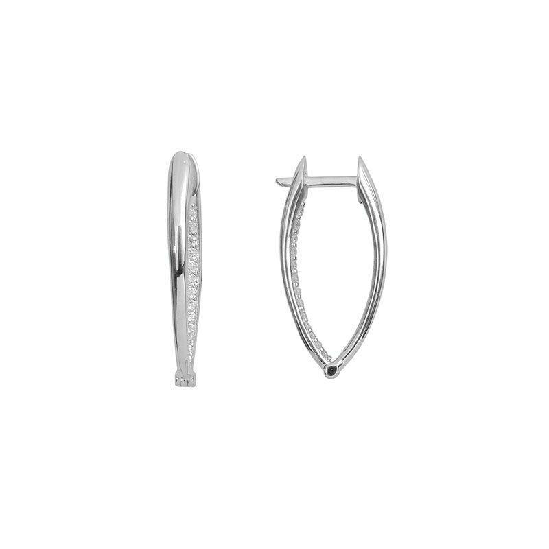 Leukoxrusa_skoularikia_muth_petres_K14 WHITE GOLD TRIANGLE HOOPS WITH ZIRCON SK3115 - Image 1