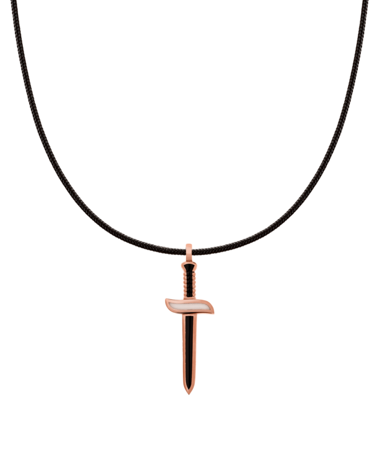 Very gavello daga pendant K9 black white