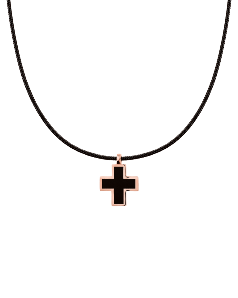 Very gavello square cross pendant K9 black