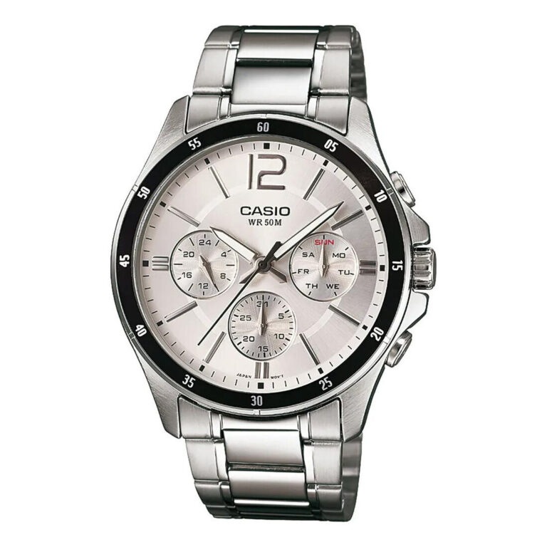 casio collection roloi mpatarias me asimi metalliko mprasele mtp 1374pd 7avef