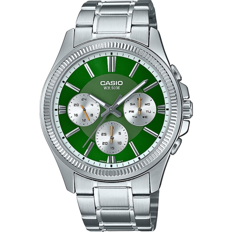 casio collection roloi mpatarias me asimi metalliko mprasele mtp 1375pd 3avef