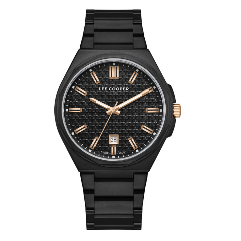 Andriko roloi lee cooper black rose gold lc08031.650
